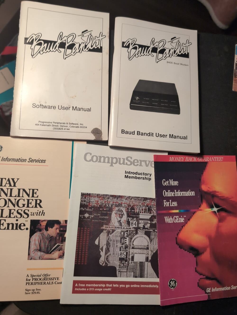 1980s retro computing ephemera GEnie GE Computing CompuServe Bandit Lot